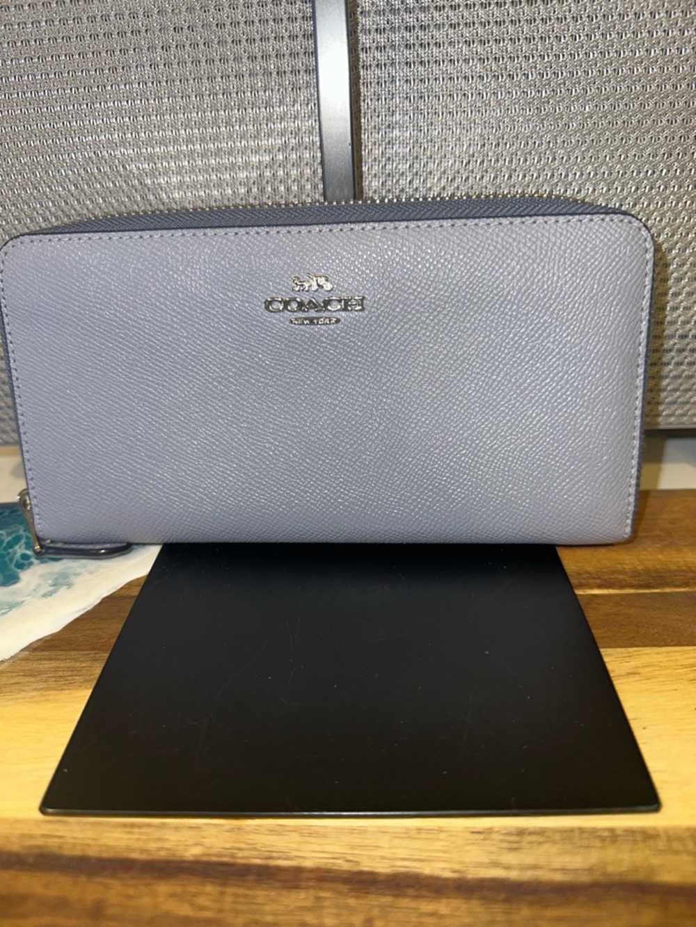 Coach Zip-Around Wallet in Light Blue-Gray